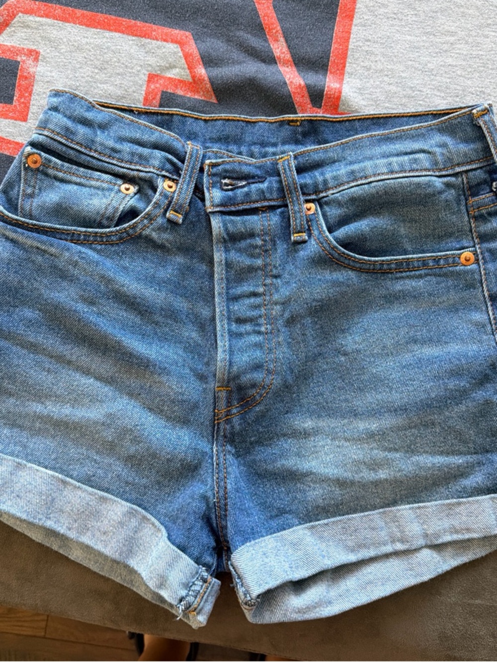 Levi High-Waist Blue Denim Shorts - Classic Women's Jean Cut